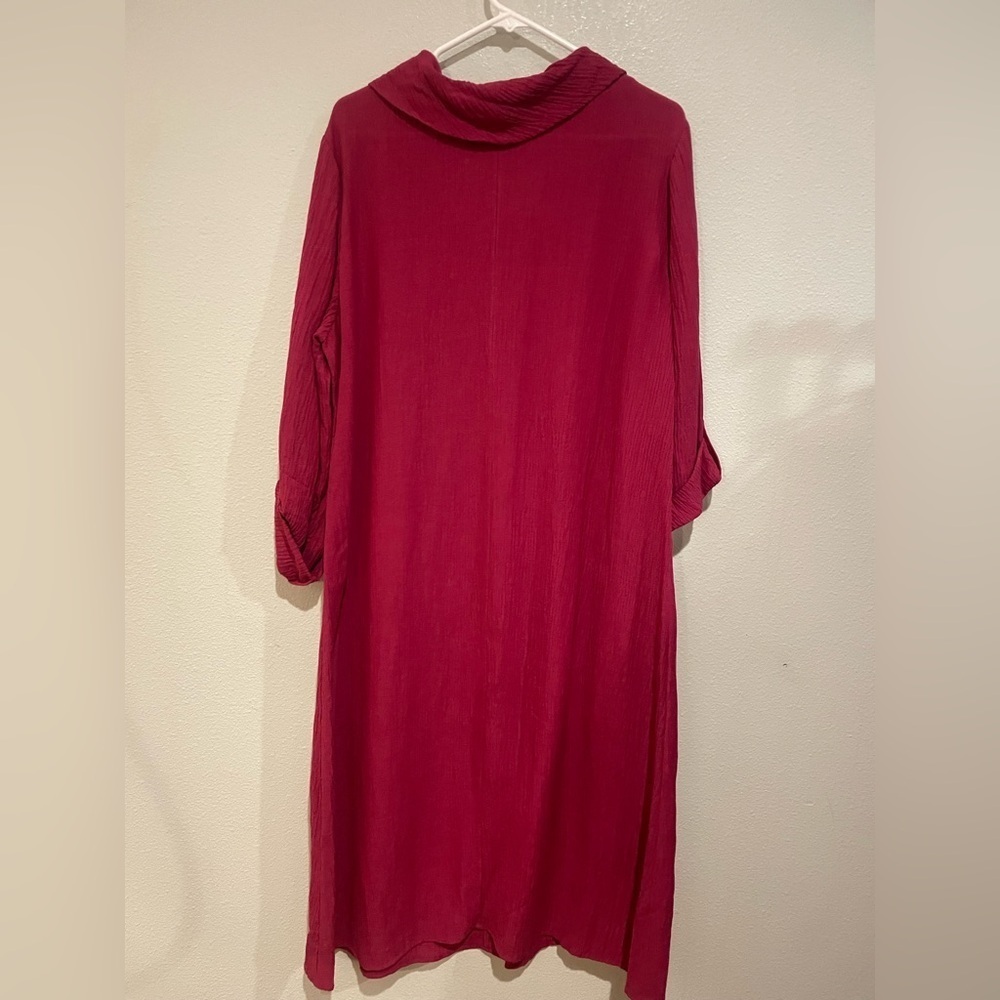 NWT Soft Surroundings Rich Fushia Long Sleeve Dress - Picture 6 of 6